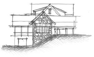 preliminary architecture residential home sketch