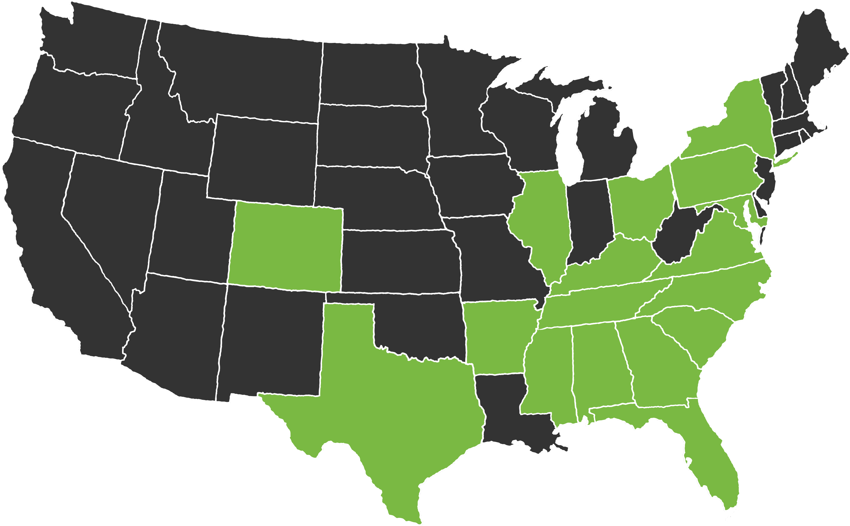 DKLEVY operates in 16 states across the United States.