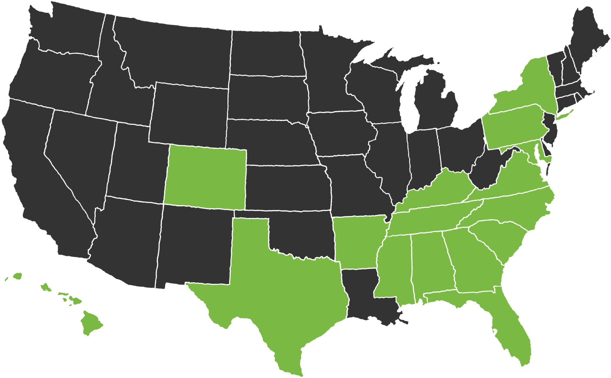 DKLEVY operates in 16 states across the United States.