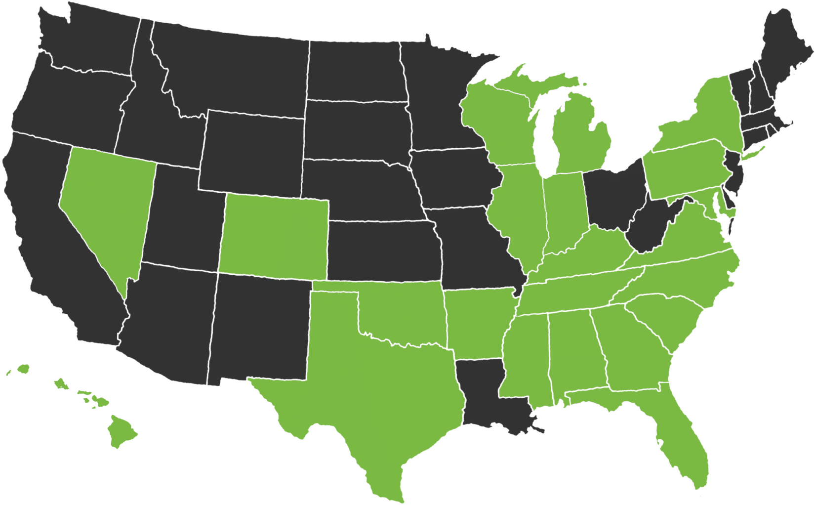 DKLEVY operates in 22 states across the United States.